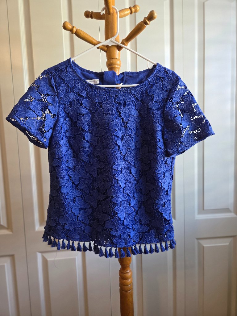 Talbots Rsvp Lined Short Sleeve Royal Blue Size 8p Top